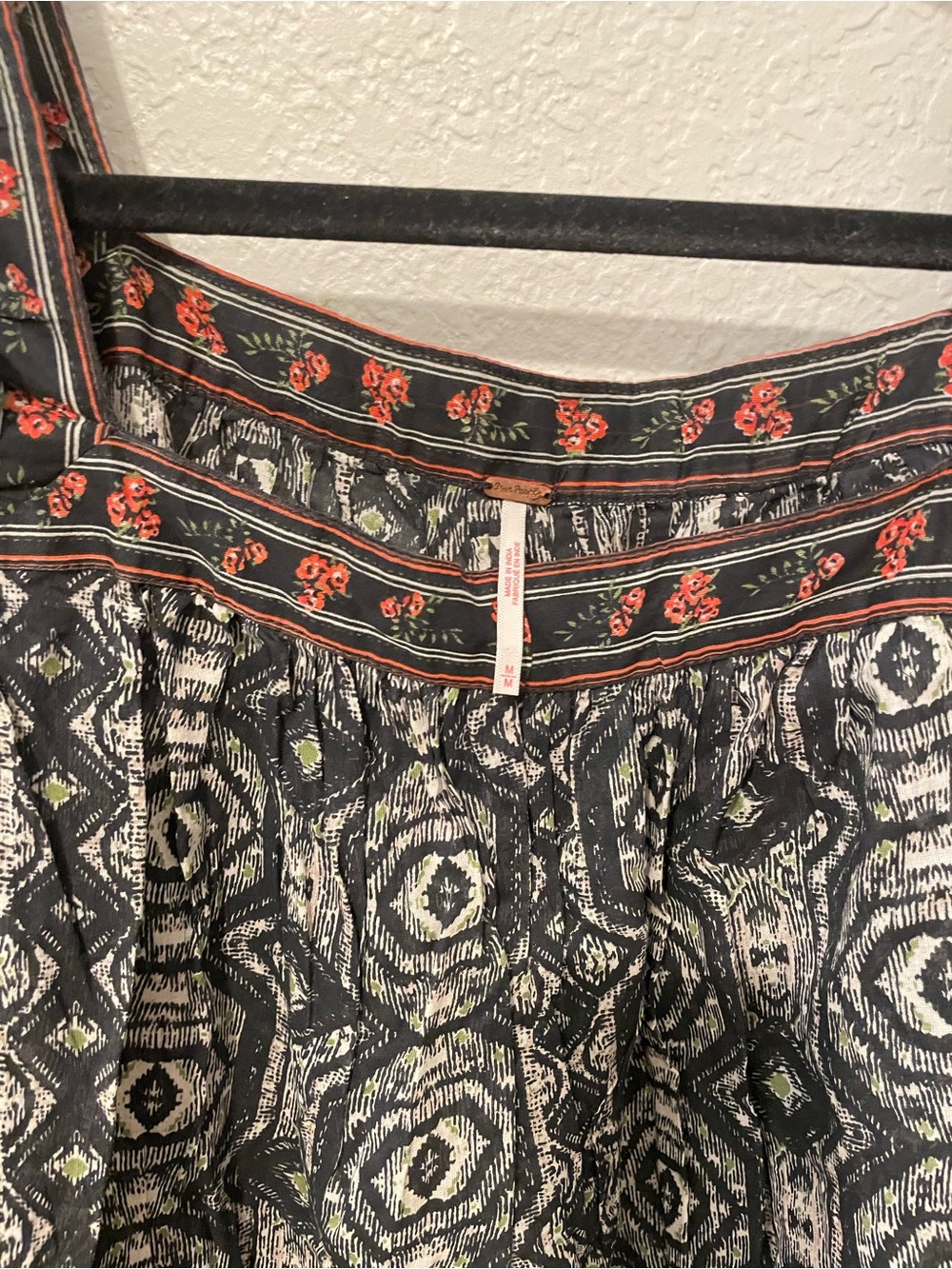 Free People Black Floral & Geometric Square-Neck Blouse - Picture 5 of 5